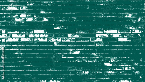 White and green grunge brick wall texture seamless vector illustration