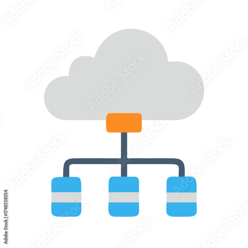 Cloud computing network connectivity with central server communicating to multiple data storage blocks
