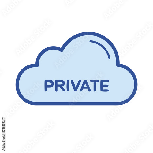 Isolated cloud illustration symbolizing private data security on a black background.