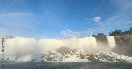 Saling across to Niagara river viewing Niagara falls 