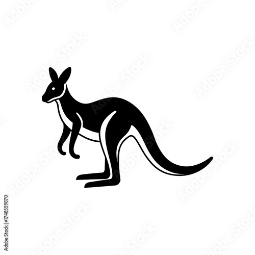 Silhouette of a kangaroo standing up