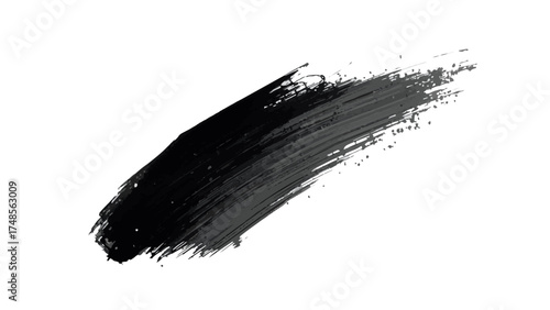 Abstract Black and white brush stroke texture on white background, modern ink splash design for banner, poster, digital art, graphic template, minimal painting, and creative artwork
