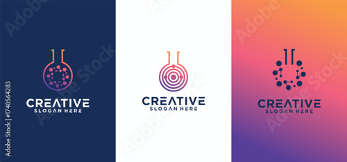 Technology Lab Logo Design, Lab bottle Logo Design, Laboratory glass logo with logo concept.