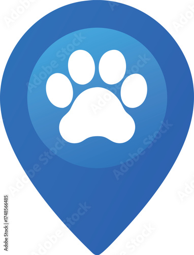 Pets here pinpoint icon vector. Pet shop map point sign vector illustration.
