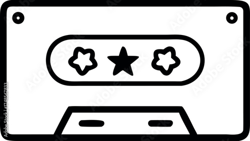 Audio cassette tape isolated vector old music retro player icon Vector Illustration 