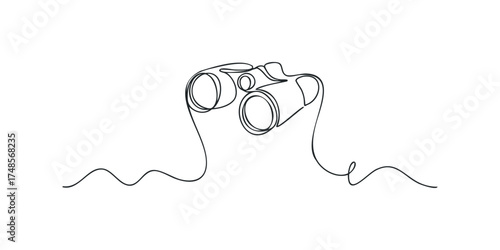 Minimalist Binoculars Line Art Graphic