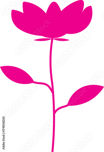 Continuous line rose with leaves. Abstract modern decoration, logo. Vector illustration .Minimalist one line drawing flower collection.   