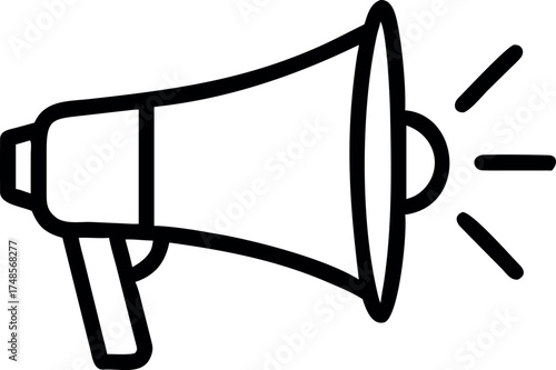Megaphone Icon Vector Logo Design with sound linear icon vector. Advertising and distribution Vector Illustration.
