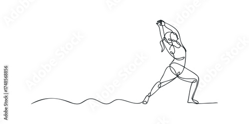 Woman in Yoga Pose Line Drawing