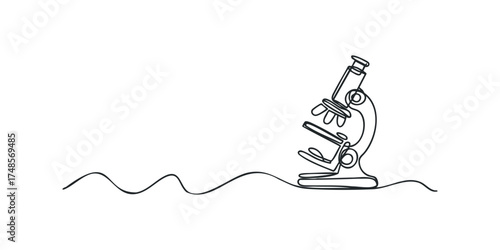 Simple line art of a microscope