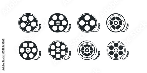 Film reel collection with various styles