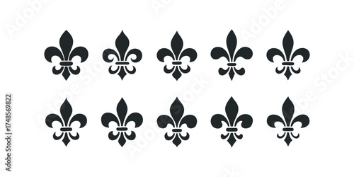 Black Fleur-de-lis Symbol Row