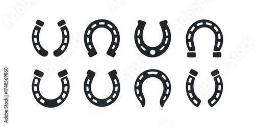 Collection of Black Horseshoe Icons