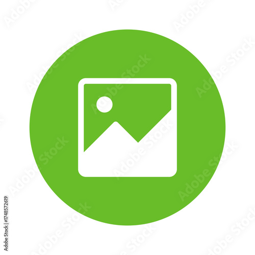 Gallery icon vector, silhouette of an image icon. Picture symbol - image photos sign icons - square button. Color set