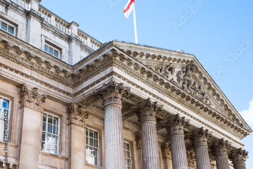 London, Government building at Bank of England square