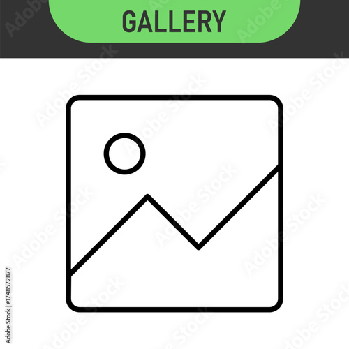gallery icon vector, silhouette of an image icon, Photo album icon sign - picture symbol - image photos sign icons