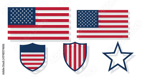 American flag vector graphics patriotic symbols star shield design art