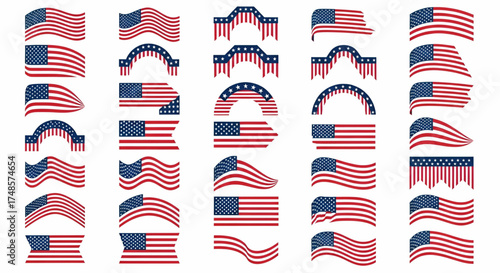 American flag vector graphics illustrations, patriotic usa independence