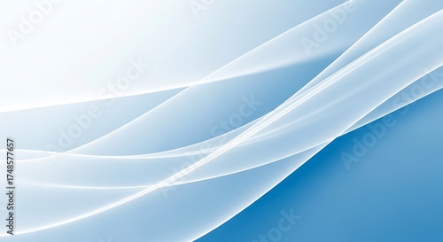 Abstract blue and white flowing waves on a light background illustration