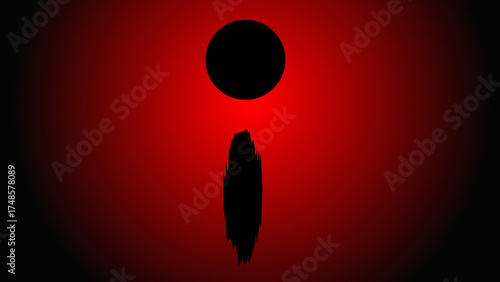 Dark Abstract Red Gradient Background with Black Circle