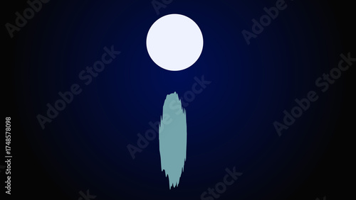Abstract Blue Gradient Background with White Circle and Shape