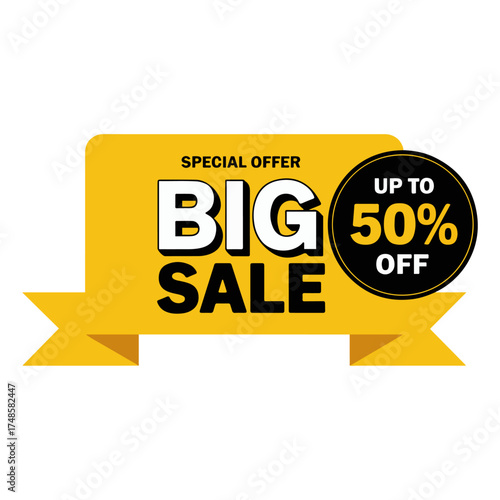 big sale red banner with special offer discount
