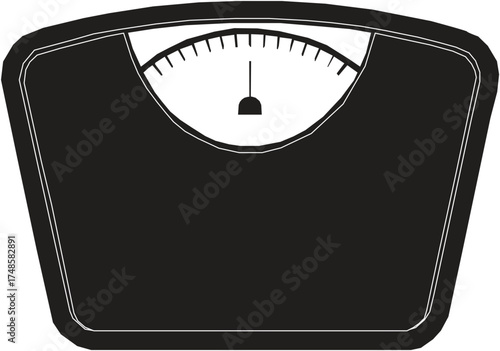 weight scale stencil icon silhouette vector illustration.