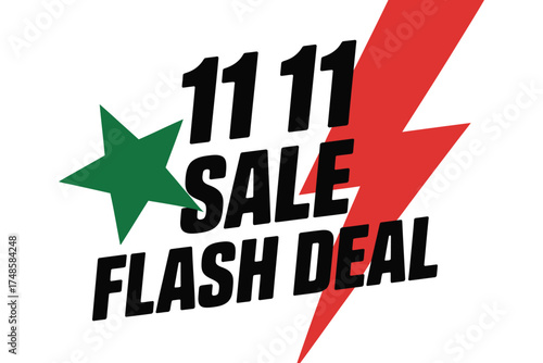 Flash deal for 11 11 sale promotion isolated on white background best offer for online shopping