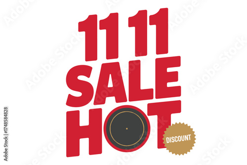 Illustration of 1111 sale hot discount isolated on white background