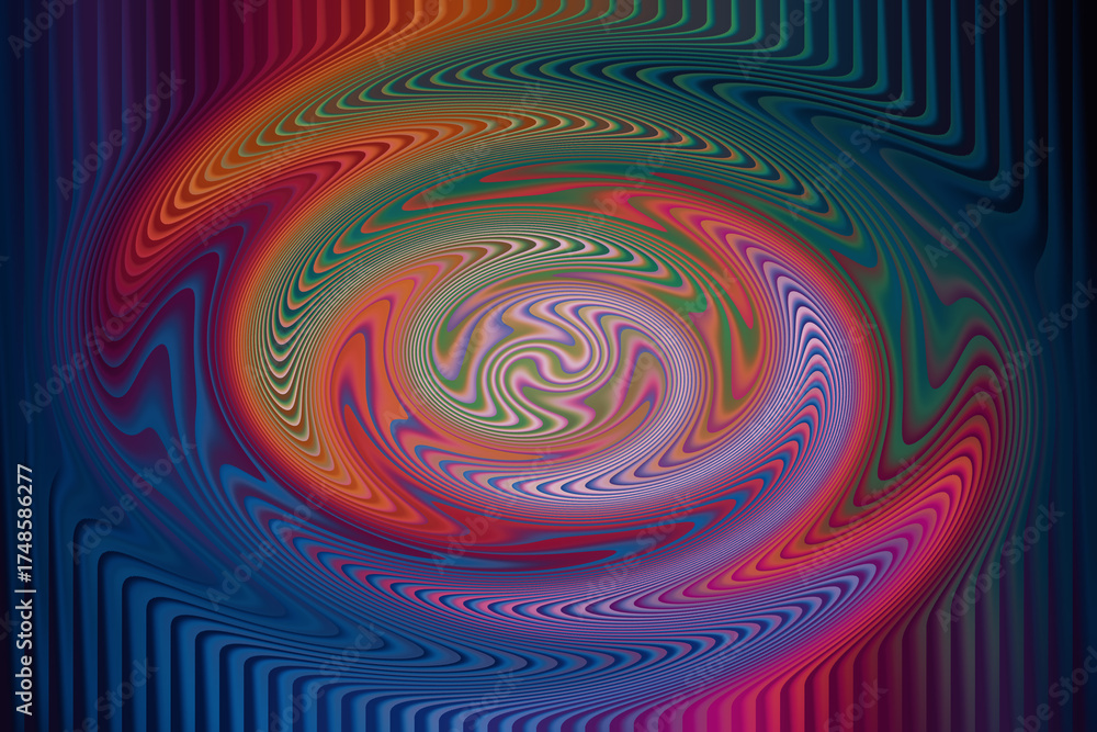 Fototapeta premium Colorful abstract vortex with rainbow gradient and lines