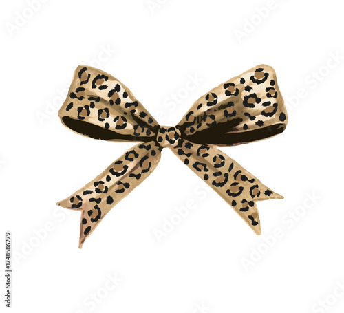 Leopard pattern bow, vector for fashion, card, poster, wall art designs