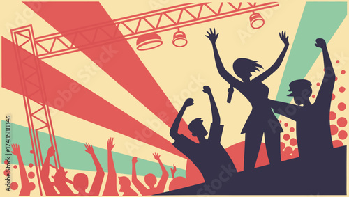 Happy New Year 2026 Party - Energetic Concert Theme, Joyful Crowd Greetings, and Festive New Beginnings!