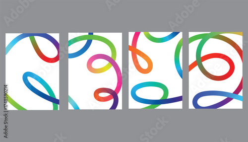 Abstract swirling colorful light trails vector illustration scalable eps graphic silhouette