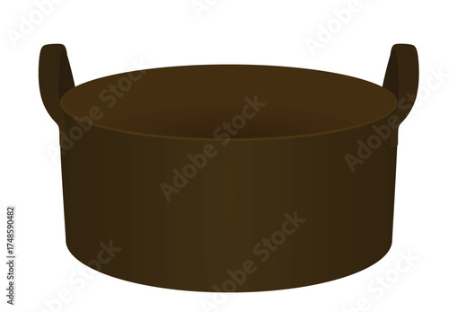 Brown pet basket. vector illustration	