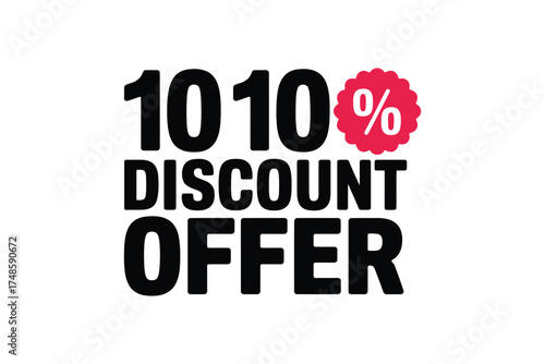 10 100 percent discount offer banner design isolated on white background for online shop