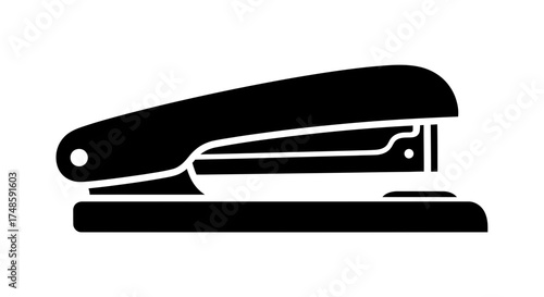 Stapler Icon Vector – Black Office Tool Silhouette Design