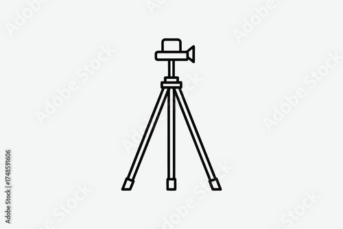 Simple black and white line drawing of a surveying instrument silhouette