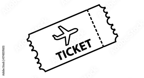 Event Tickets Icon Outline – Admission Pass Vector Design