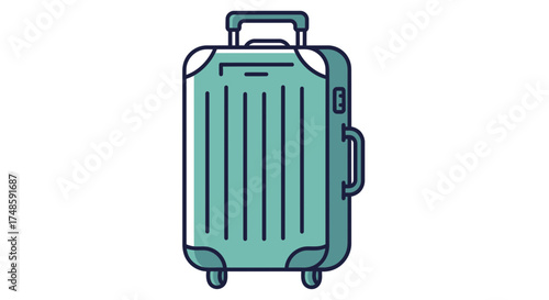 Travel Suitcase Icon – Rolling Luggage Vector Illustration