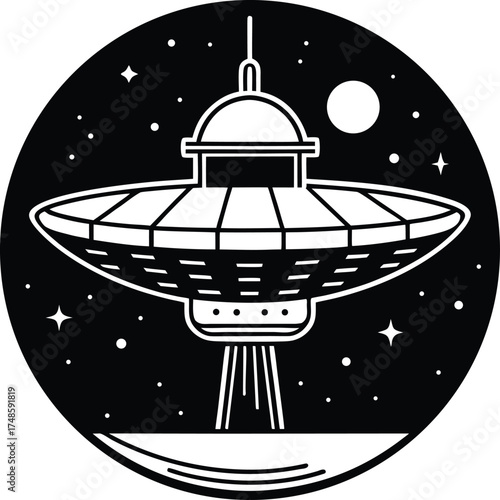 Abstract gradient swirl with nebula and starfield cosmic background isolated on transparent background