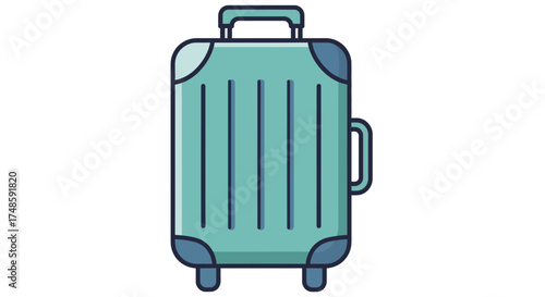 Travel Suitcase Icon – Rolling Luggage Vector Illustration