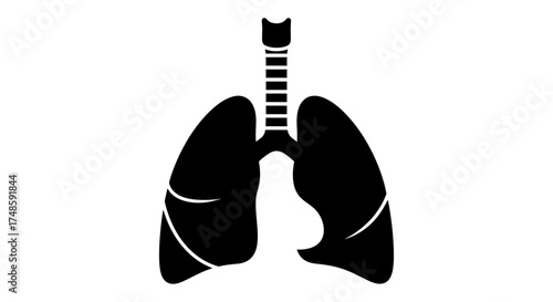 Lungs Icon Vector – Human Respiratory System Silhouette Design