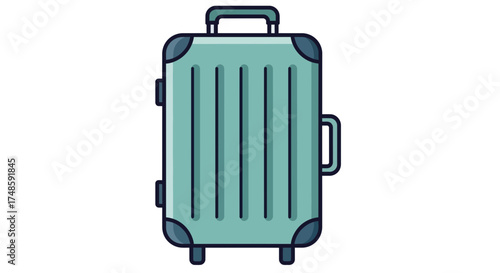 Travel Suitcase Icon – Rolling Luggage Vector Illustration
