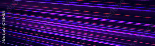 Red and blue energy streaks race through a black background, enhanced by digital blurs and glows. The patterns suggest rapid acceleration. It’s a vivid representation of high-speed action.