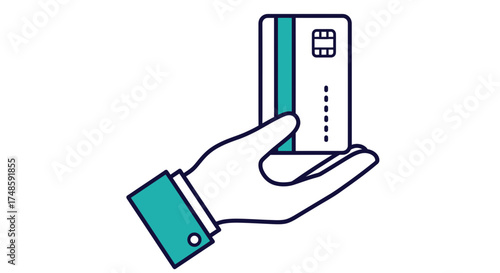 Credit Card in Hand Icon – Payment Method Vector Illustration