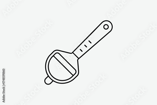 Simple black and white outline of a cooking spatula silhouette