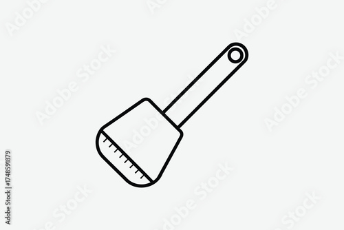 Simple black and white outline of a kitchen spatula silhouette