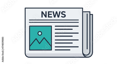 Newspaper Icon Vector – News Article Media Publication Design