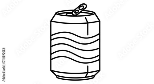 Soda Can Icon Outline – Beverage Drink Container Vector Design