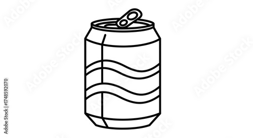 Soda Can Icon Outline – Beverage Drink Container Vector Design